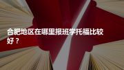 合肥地区在哪里报班学托福比较好？
